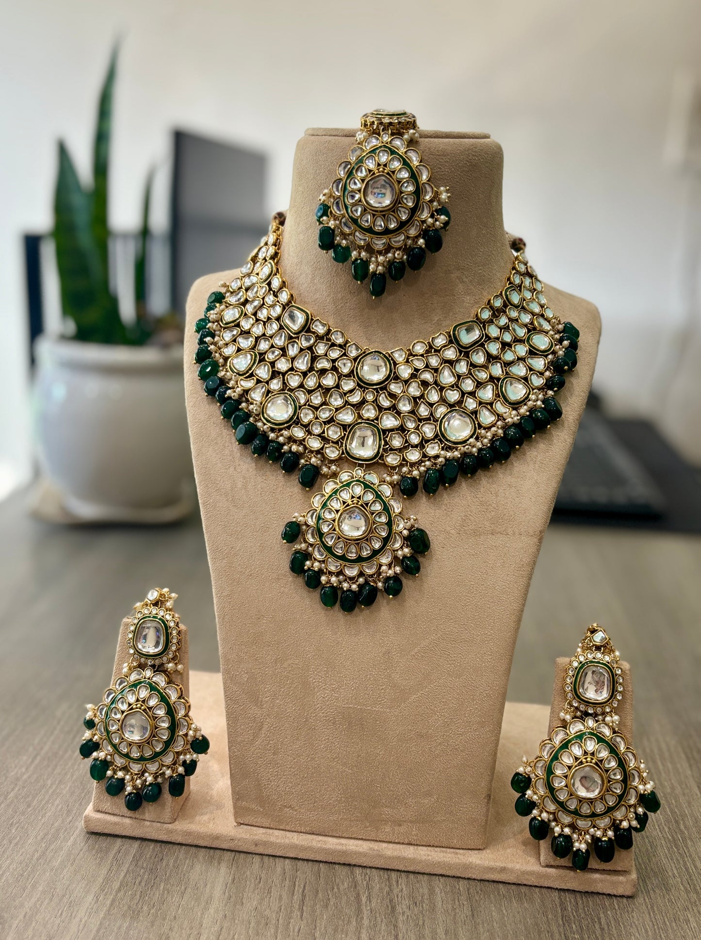Emerald Royale Kundan Bridal Choker Set