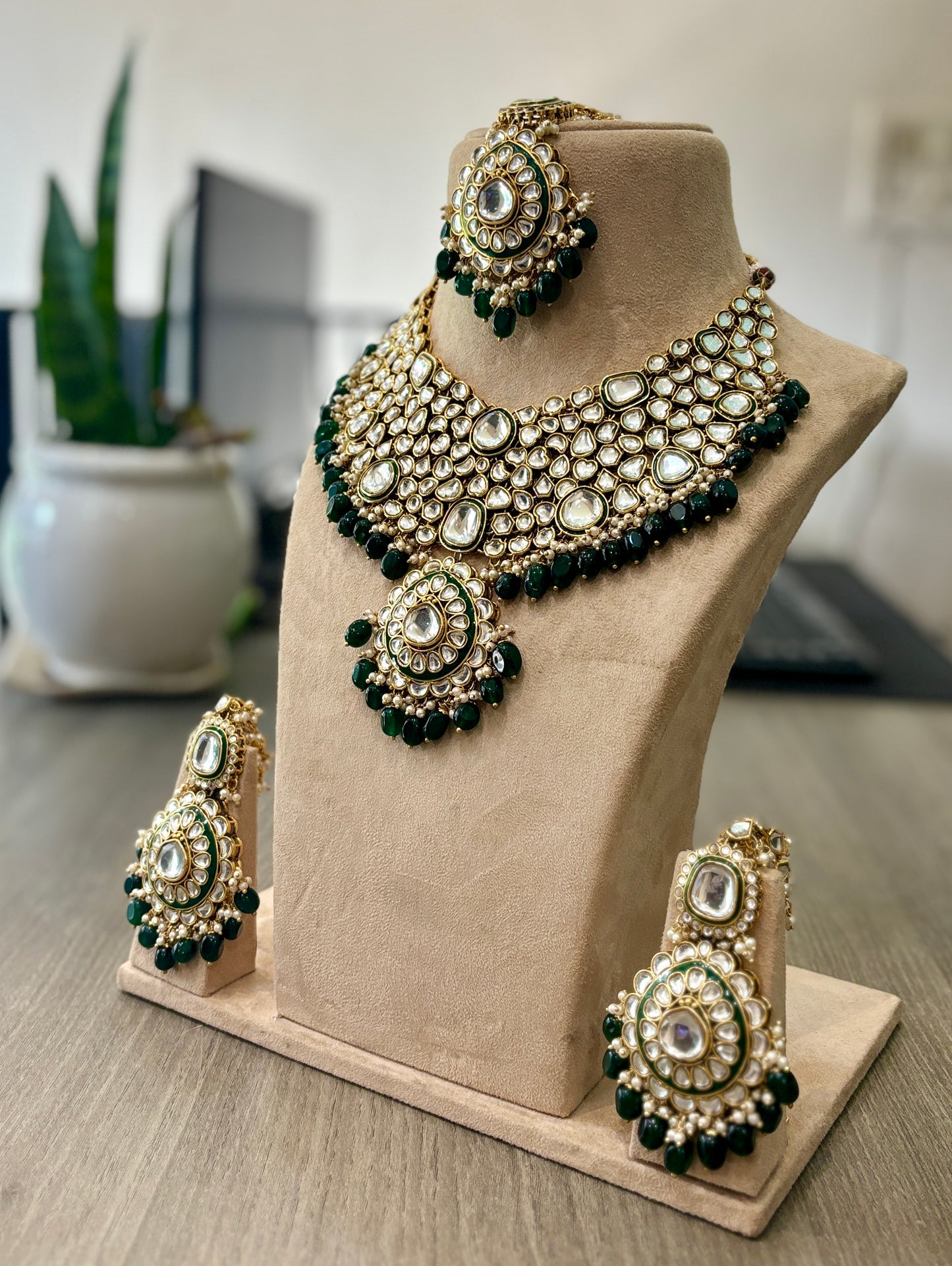 Emerald Royale Kundan Bridal Choker Set