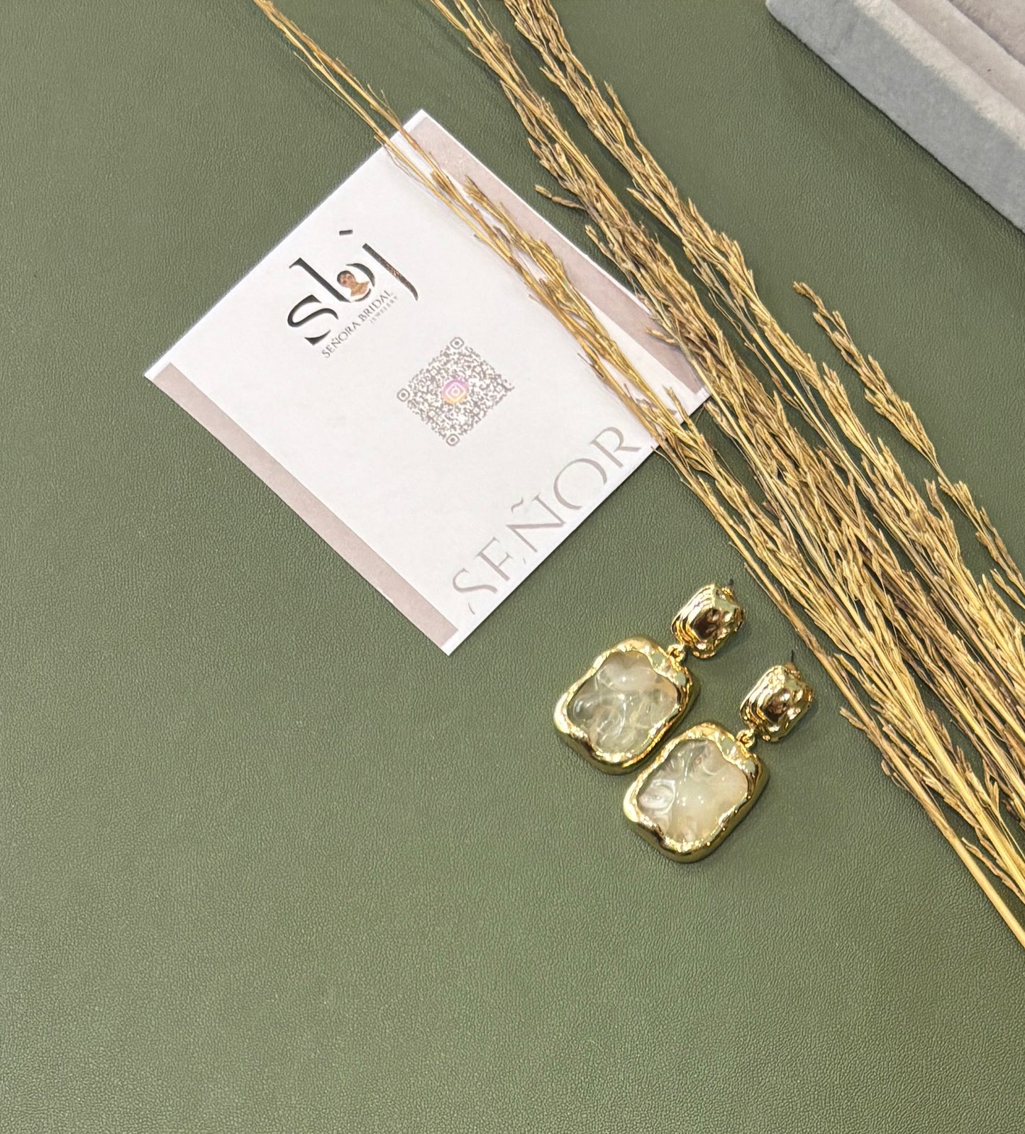 Ivory Mist Textured Drop Earrings