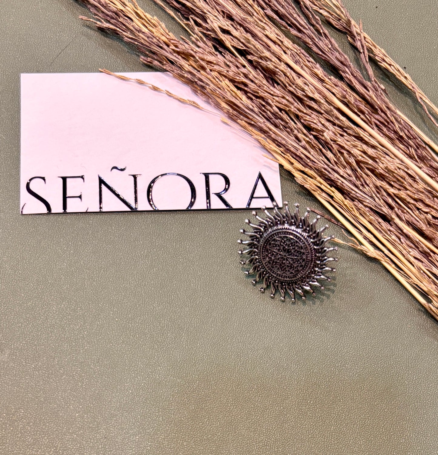 Sunburst Oxidised Silver Statement Ring