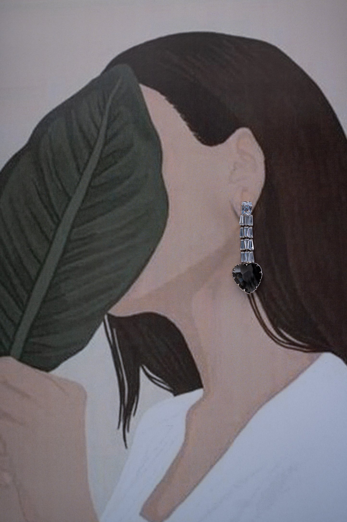 AD Crystal Black Drop Earrings