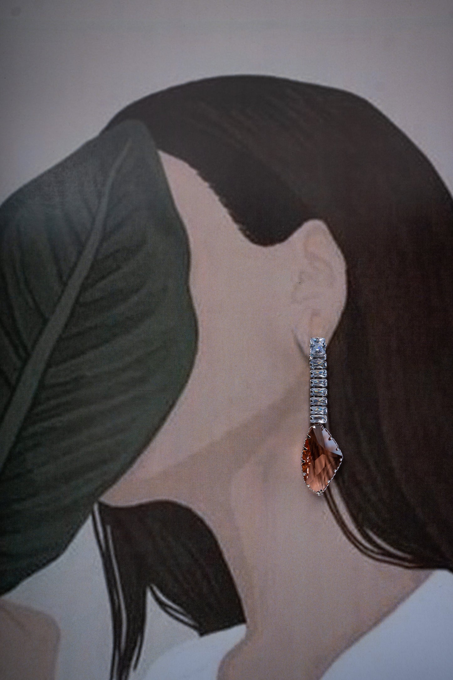 AD Crystal Long Earrings
