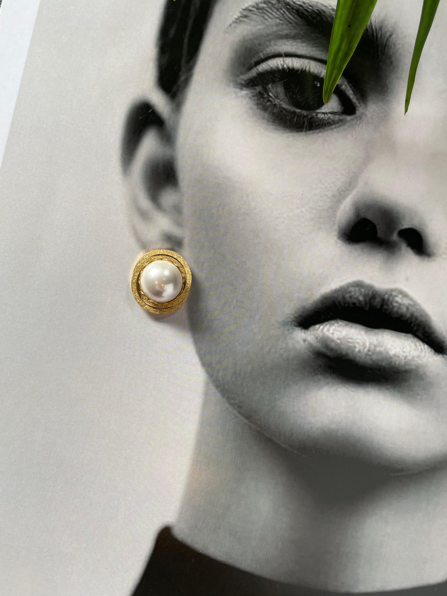 Gold-Plated Pearl Stud Earrings