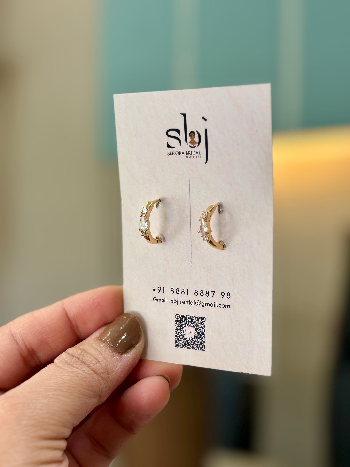 Crystal Accent Gold Huggie Hoop Earrings