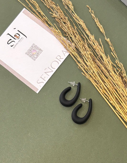 Sculpted Noir Hoops