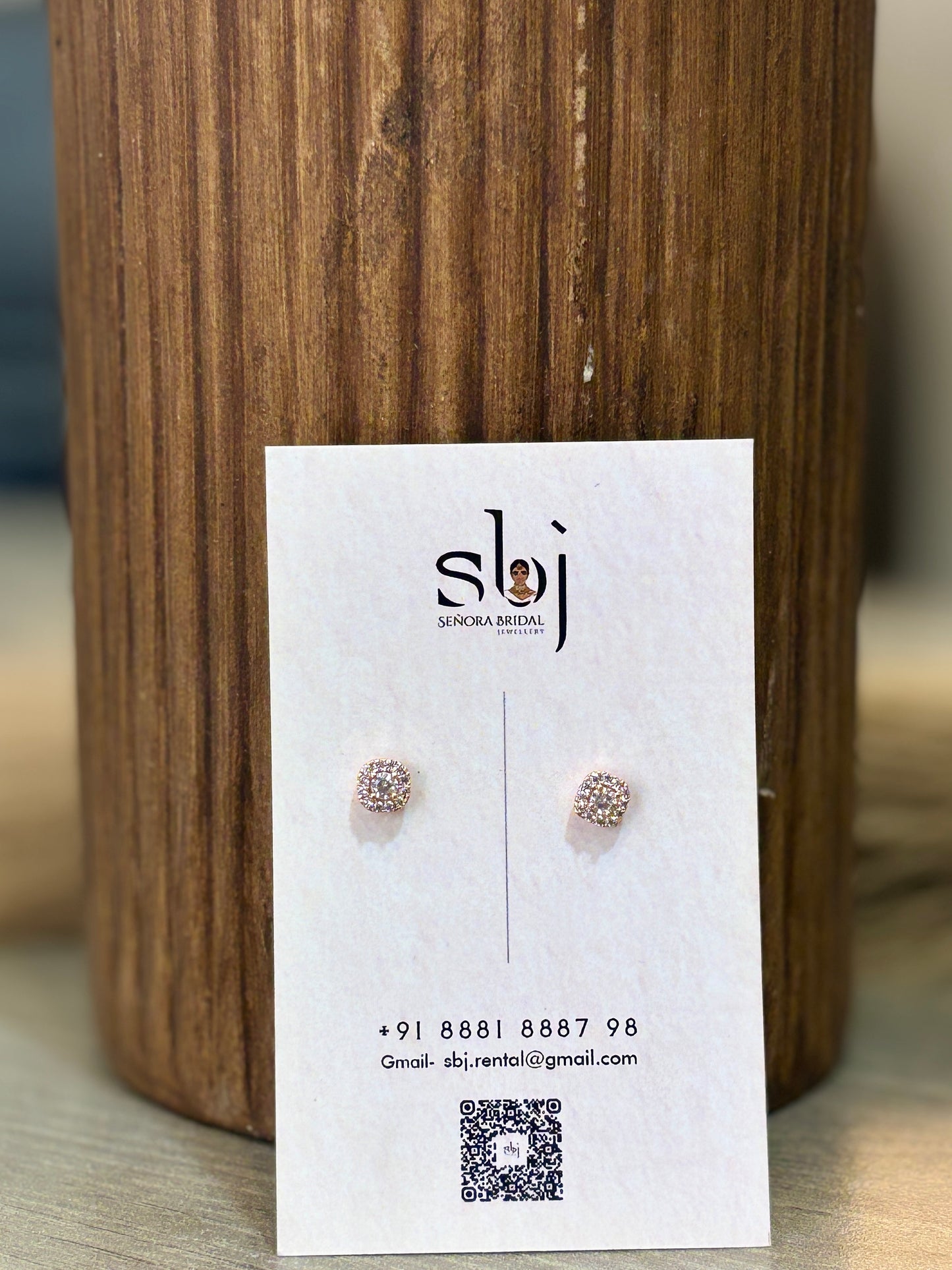 Rose Gold Micro Pave Crystal Stud Earrings