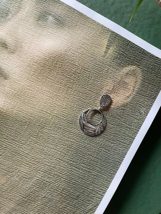 Oxidized Silver Earring