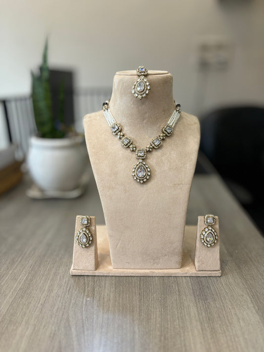 Royal Grace Kundan Pearl Necklace Set