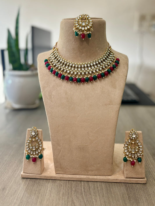 Emerald Ruby Kundan Choker Set