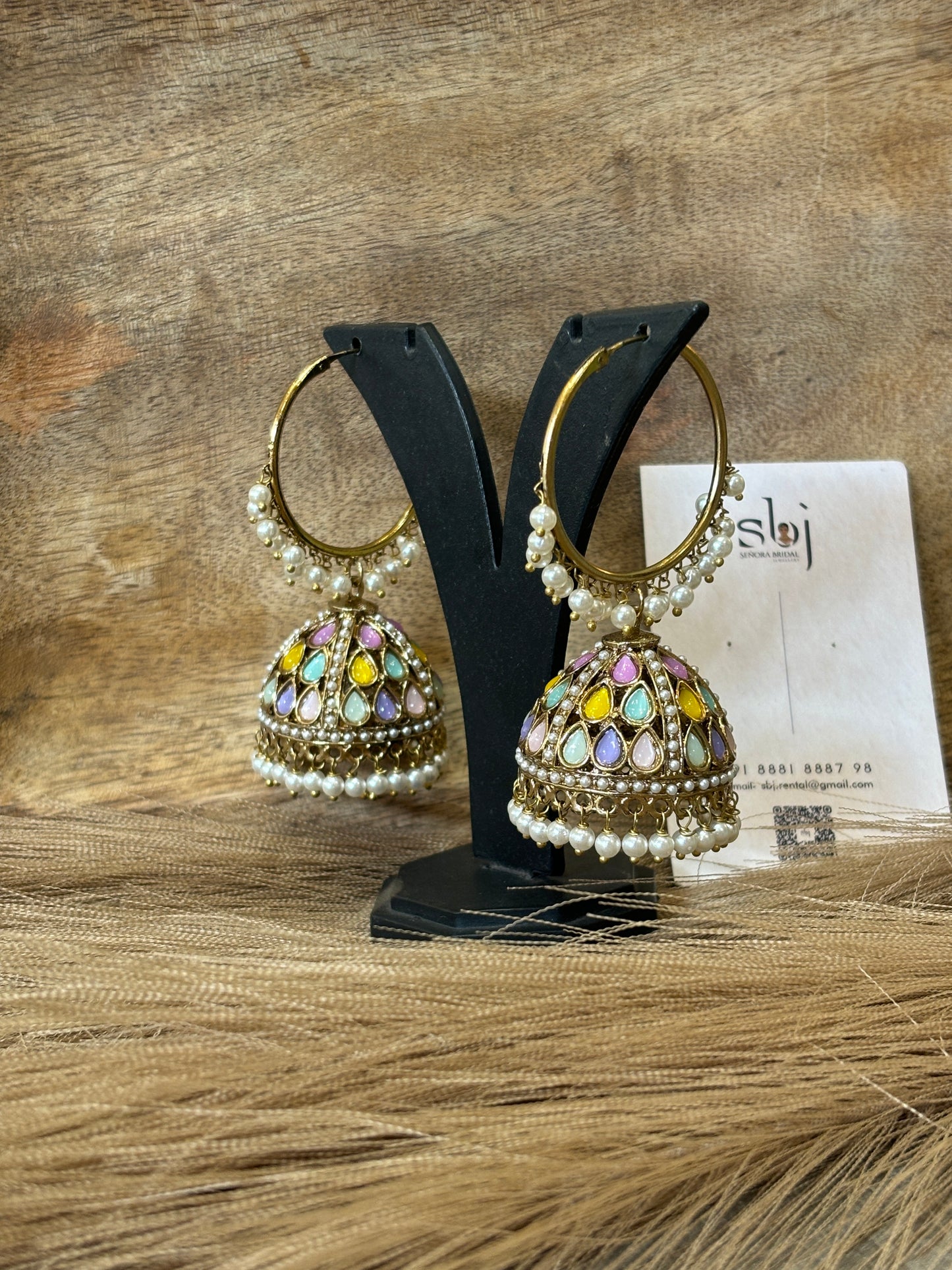 Pastel Multicolor Hoop Jhumka Earrings