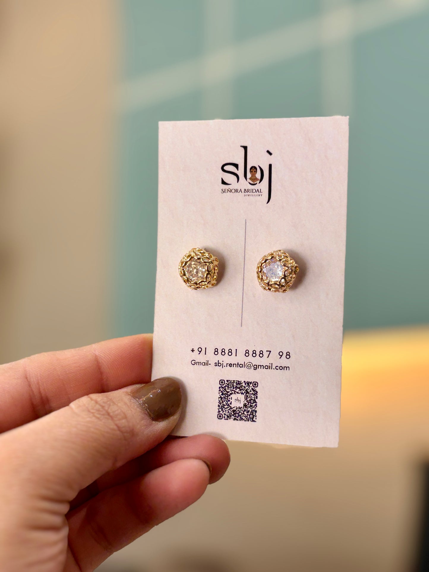 Antique Gold Floral Halo Stud Earrings with Crystal Center