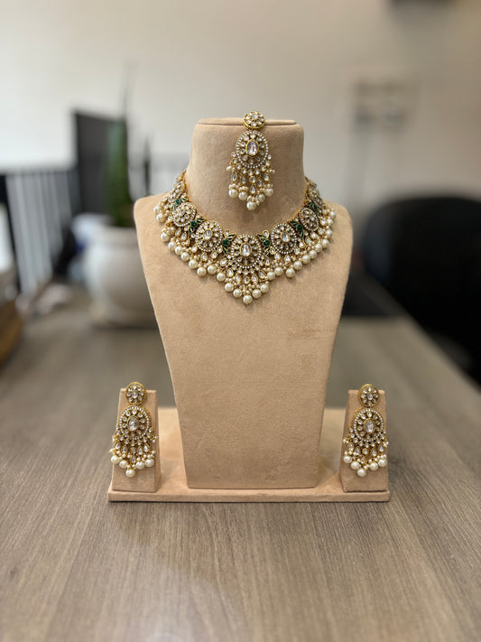 Naira Pearl Polki Choker Set – Royal Bridal Elegance