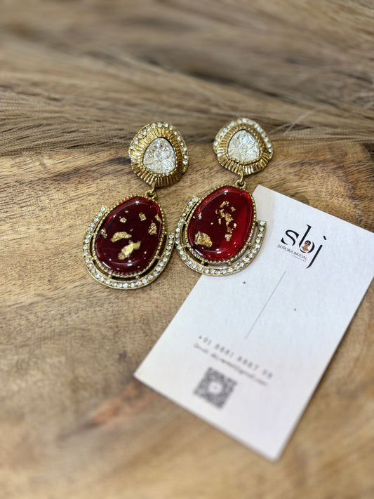 Crimson Royale Statement Earrings