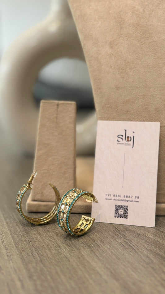 Turquoise Luxe Statement Hoops