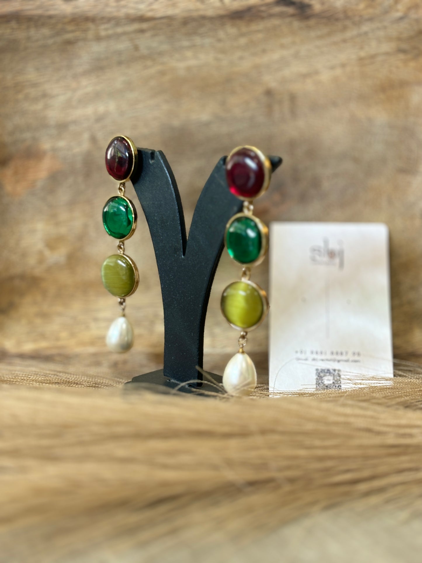 Multicolor Pearl Drop Earrings