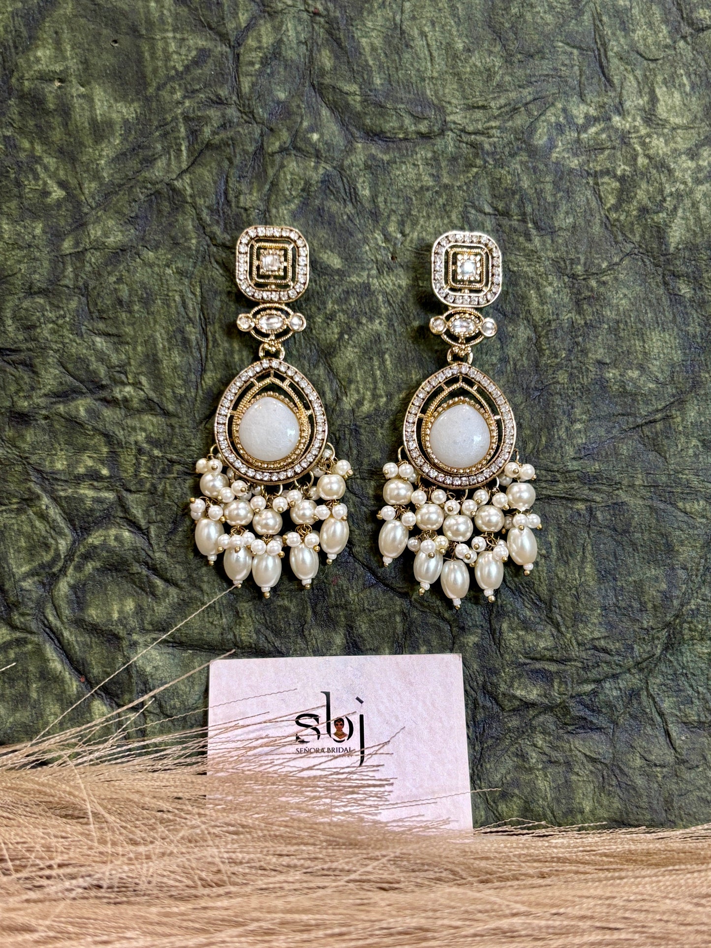 Pearl Drop AD Statement Earrings