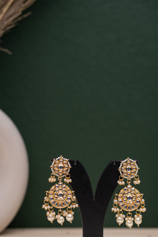 Kundan Pearl Drop Earrings