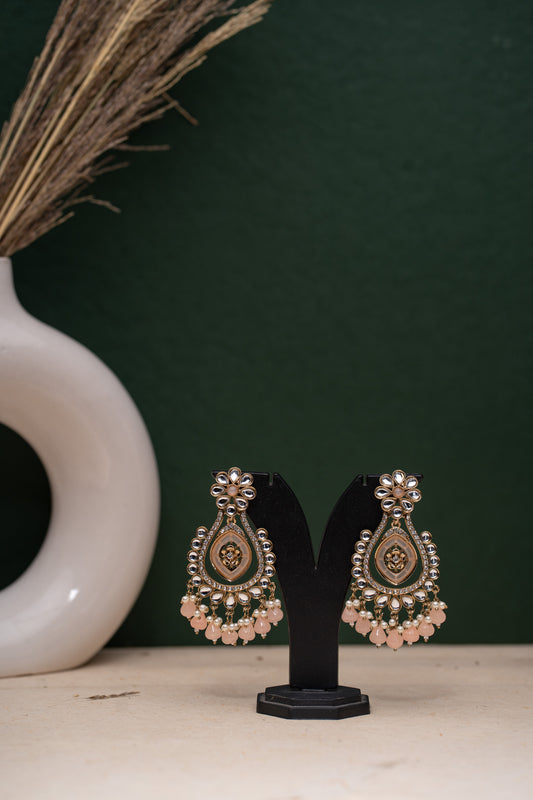 Kundan Studded Pink Chandbali