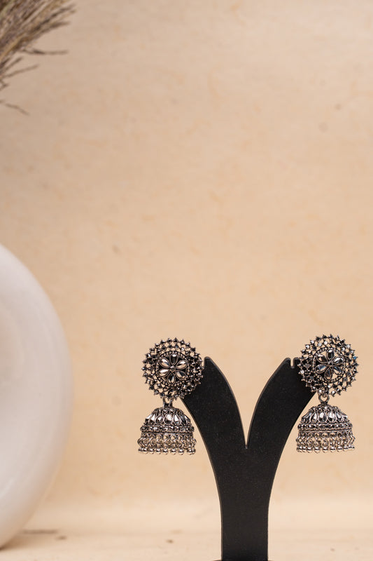 Heritage Charm: Oxidized Jhumki Earrings