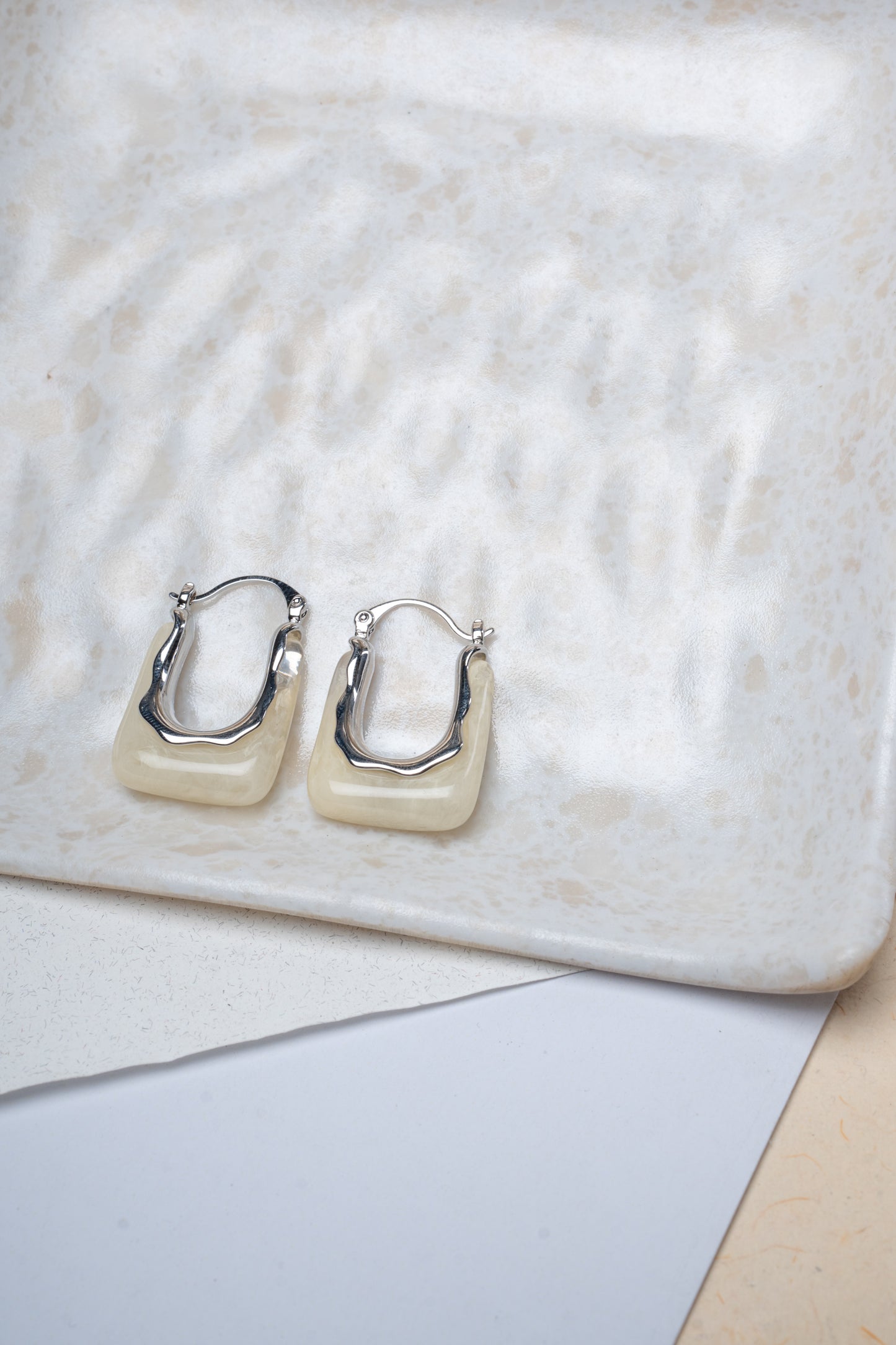 Fashion White Silver Earrings