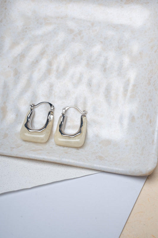 Fashion White Silver Earrings