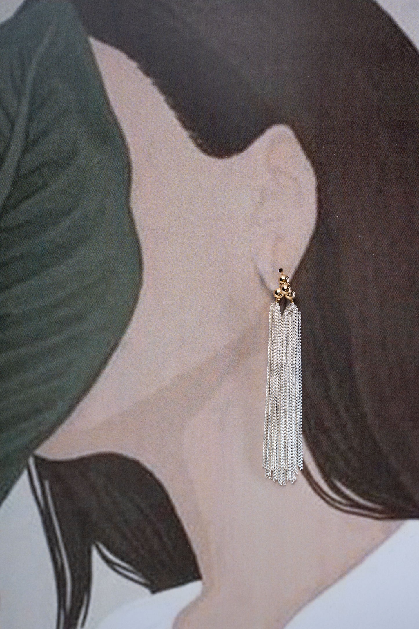 Chic White-Silver Chain Fringe Long Earring