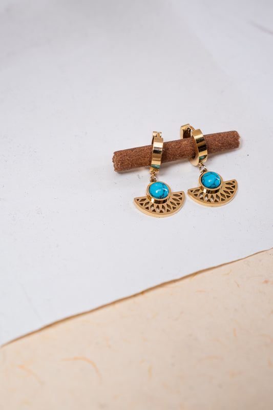 Gold-Plated Blue Drop earrings