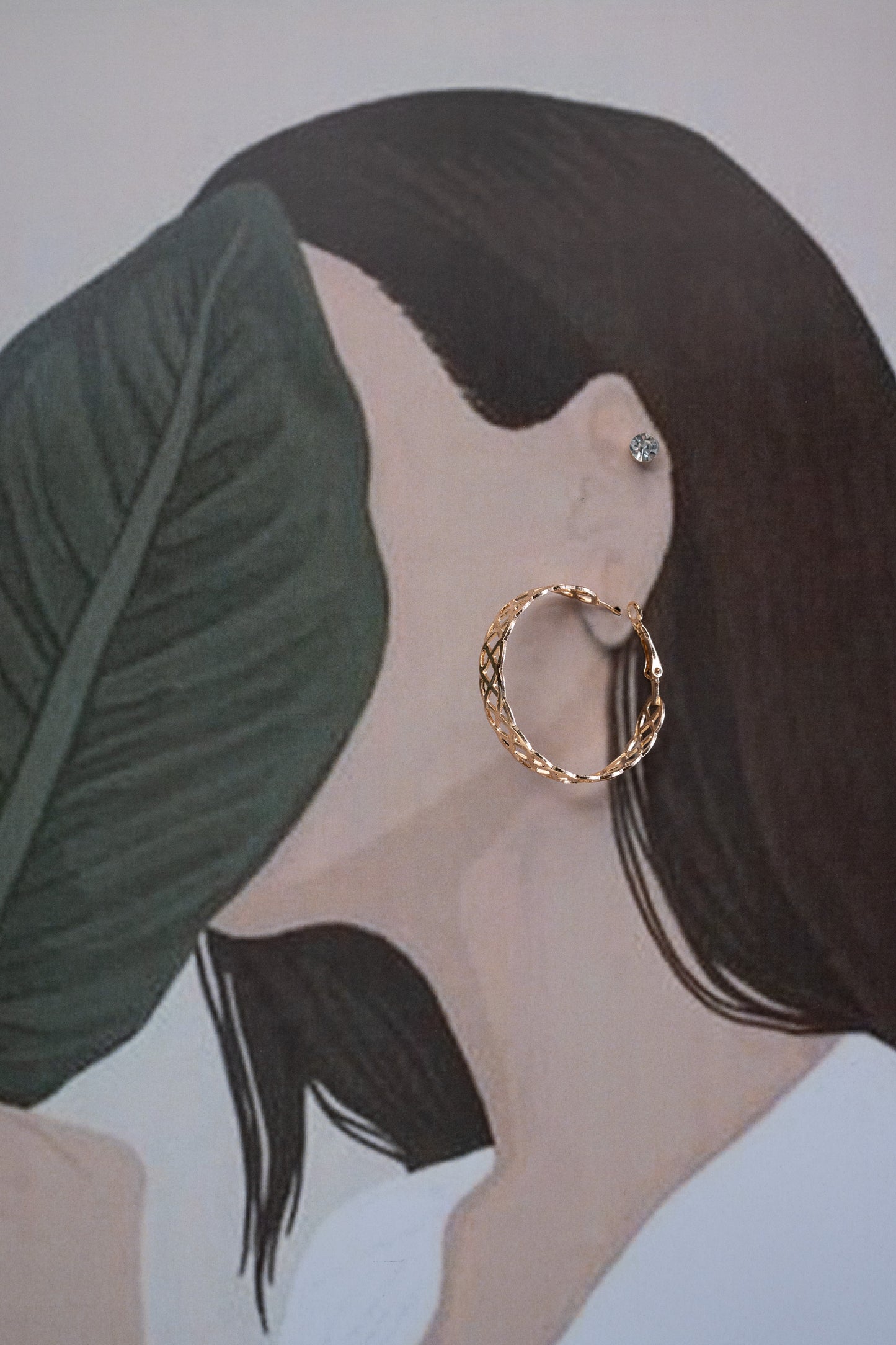 Gold-Plated Hoops Paired with  minimal Crystal Studds