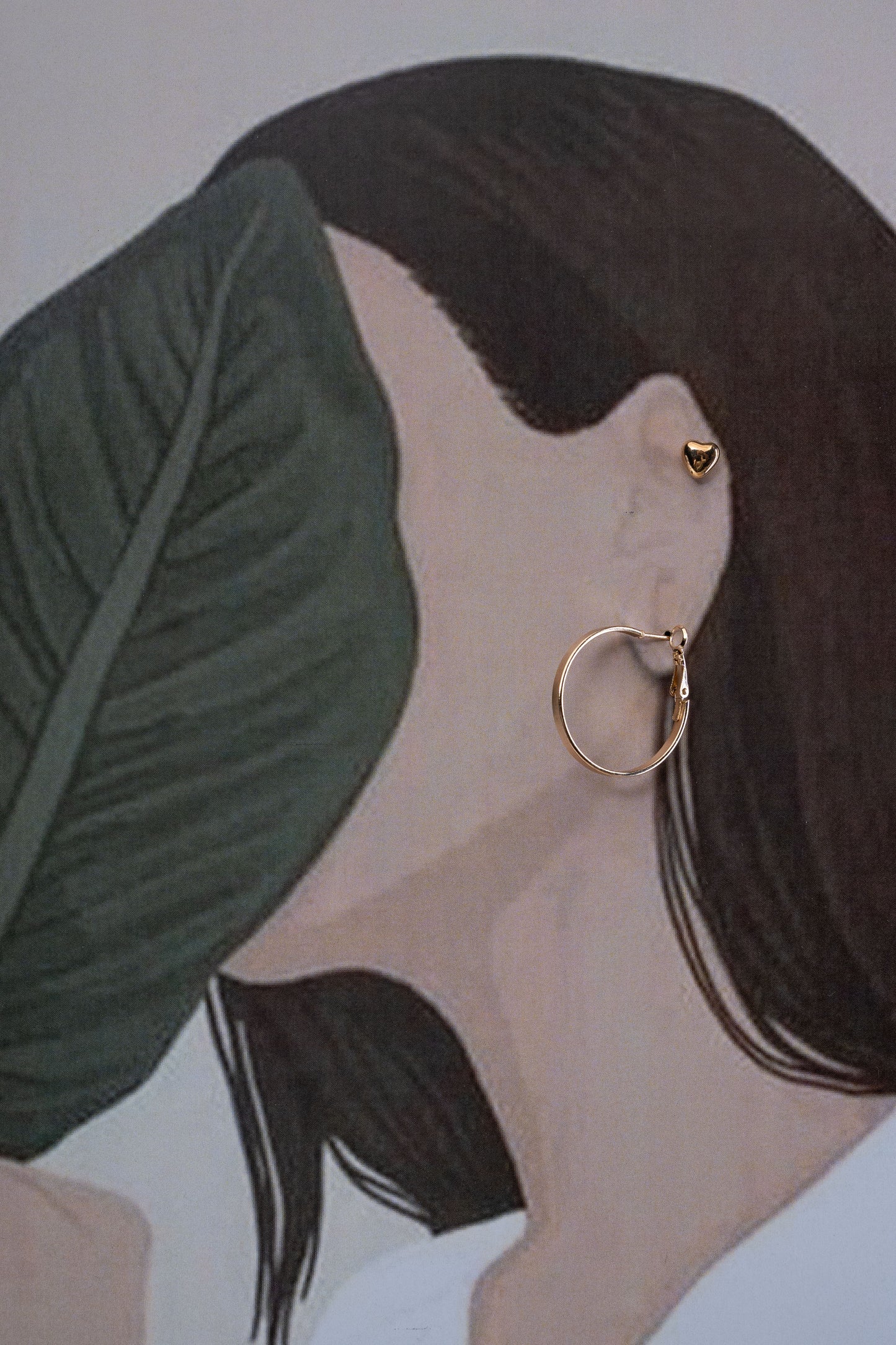 Sterling Gold-Plated Hoops and minimal Heart-Shaped Studds