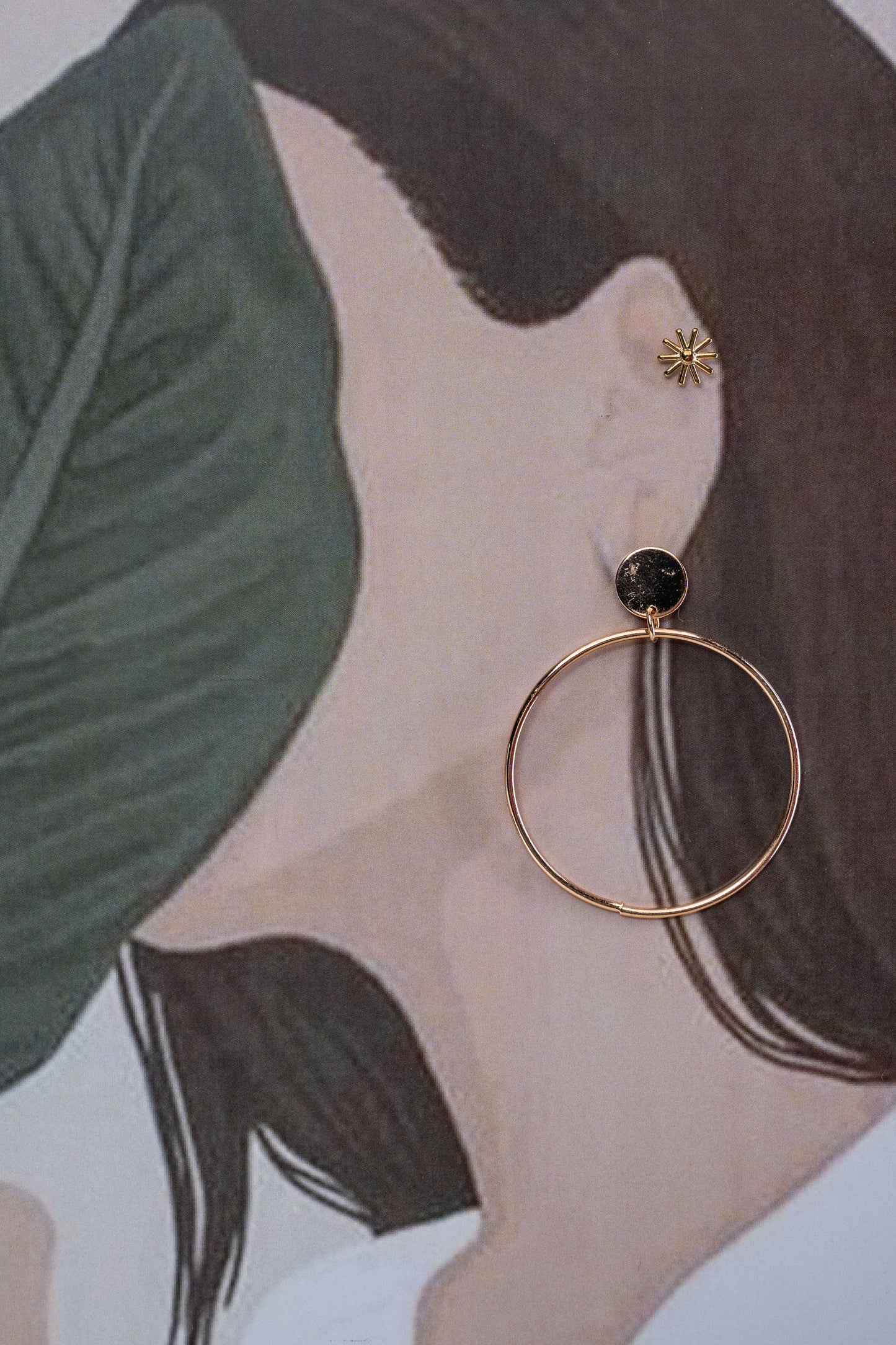 Gold-Plated Sleek Hoops with minimalist Studds